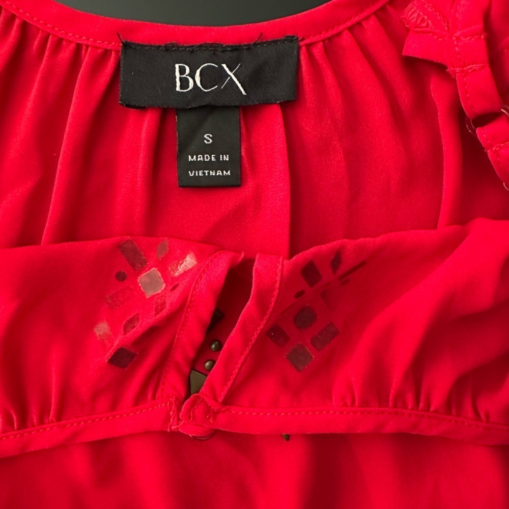 BCX Scarlet Blouse with Geometric Accents - Picture 3 of 3